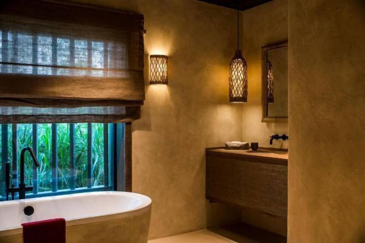 Baño | Tina y regadera independientes y regadera tipo lluvia