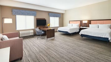 Suite, 2 Queen Beds, Accessible (Wet Bar) | In-room safe, desk, laptop workspace, blackout curtains