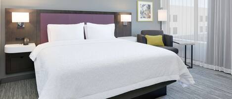 Desk, laptop workspace, blackout curtains, soundproofing