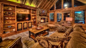 Cabin, 5 Bedrooms | Living room - Row Harder by Escape to Blue Ridge (Blue Ridge)