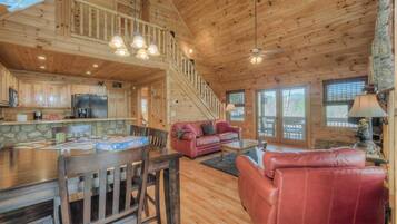 Cabin, 3 Bedrooms | Living room | TV