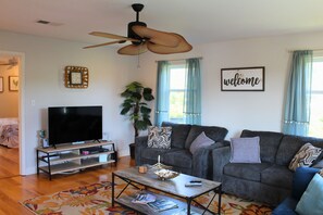 Smart TV, DVD player, books