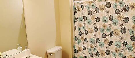 Chuveiro/banheira combinados, secador de cabelo, toalhas de banho