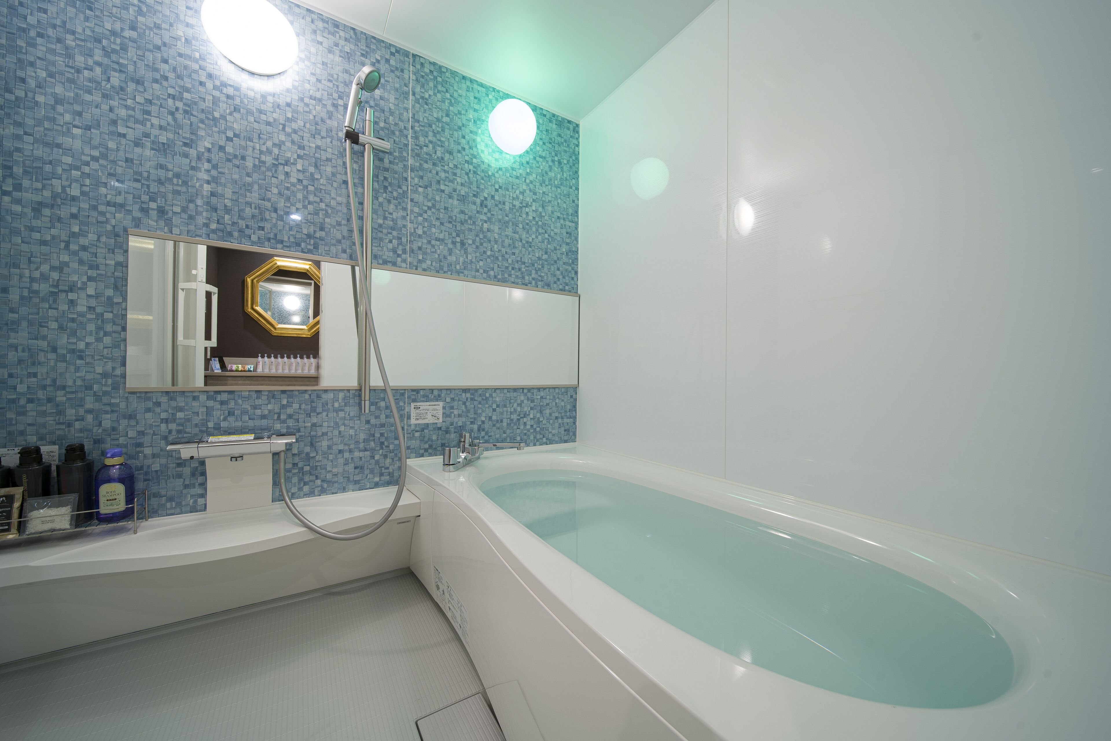 d plan | bathroom | separate bathtub and shower, free toiletries, hair dryer, bathrobes