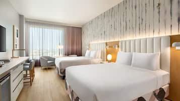 Premium bedding, down comforters, in-room safe, desk