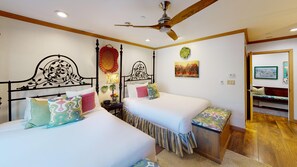 3 bedrooms, internet, bed sheets