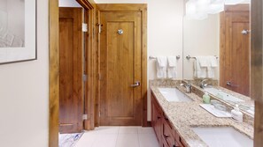 Combined shower/tub, hair dryer