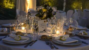 Outdoor banquet area