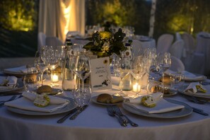 Outdoor banquet area