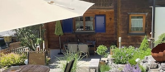 Vacation apartment with the charm of the Montafon. Terrace with a view of the mountains