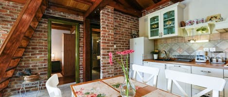 House, 1 Bedroom, Smoking, Terrace | Private kitchen | Fridge, dishwasher, coffee/tea maker, toaster