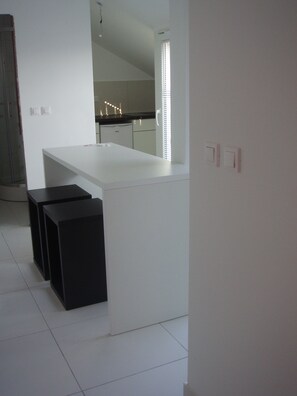 Studio, Multiple Bedrooms, Balcony, Garden View | Living area | TV - No5 Town-view Attic Studio (Pakostane)