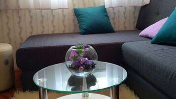 Apartment, 2 Bedrooms, Smoking, Balcony | Living area | TV