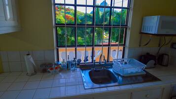 Departamento Deluxe, 1 habitación, vista a la montaña, frente al mar | Cocina privada