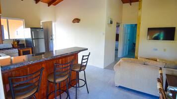 Departamento Deluxe, vista al mar, frente al mar | Cocina privada