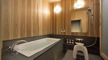 Luxury sweet | Bathroom | Separate tub and shower, hair dryer, slippers, bidet