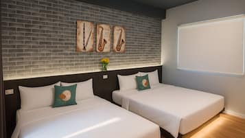 Kamar Quadruple, balkon | Tirai kedap cahaya, Wi-Fi gratis, dan seprai linen