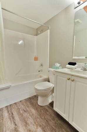 Hårtork, handdukar, tvål och schampo