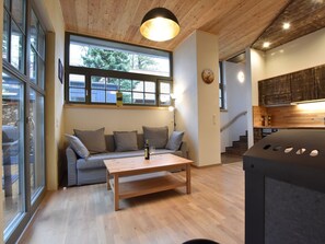 Apartment | Living room - Apartments sun and Moon With Fireplace, Terrace and Garden (Steffenshagen)