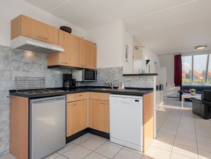 Ferienhaus | Eigene Küche | Wasserkocher mit Kaffee-/Teezubehör, Kühlschrank, Mikrowelle, Hochstuhl