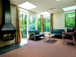 Bungalow | Living area - Bungalow With Fireplace, not far From Assen (Dwingeloo)