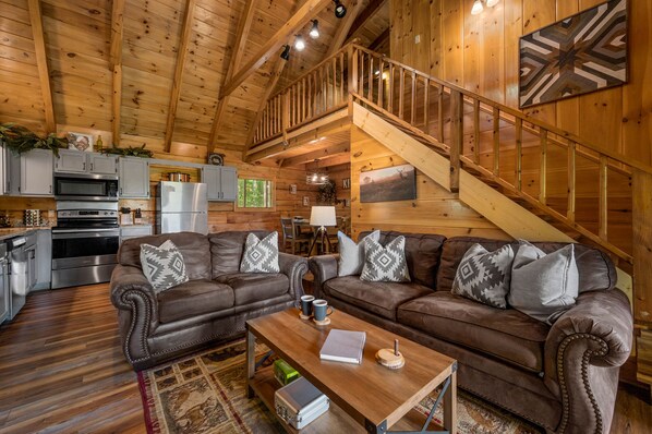 TV, fireplace, video games