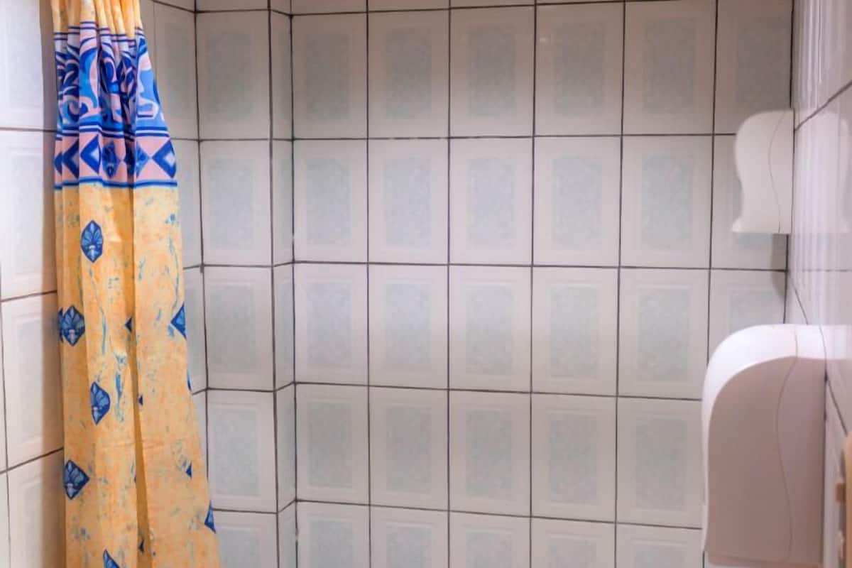 shower, free toiletries, towels, soap