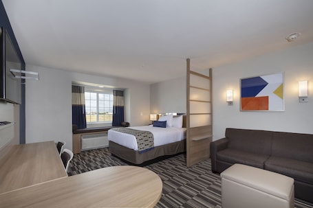 1 bedroom, desk, laptop workspace, iron/ironing board