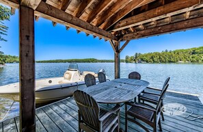 Outdoor dining - Incredible 6 bdrm luxury!! 310' of Frontage! AC! Sunsets! (Rosseau)