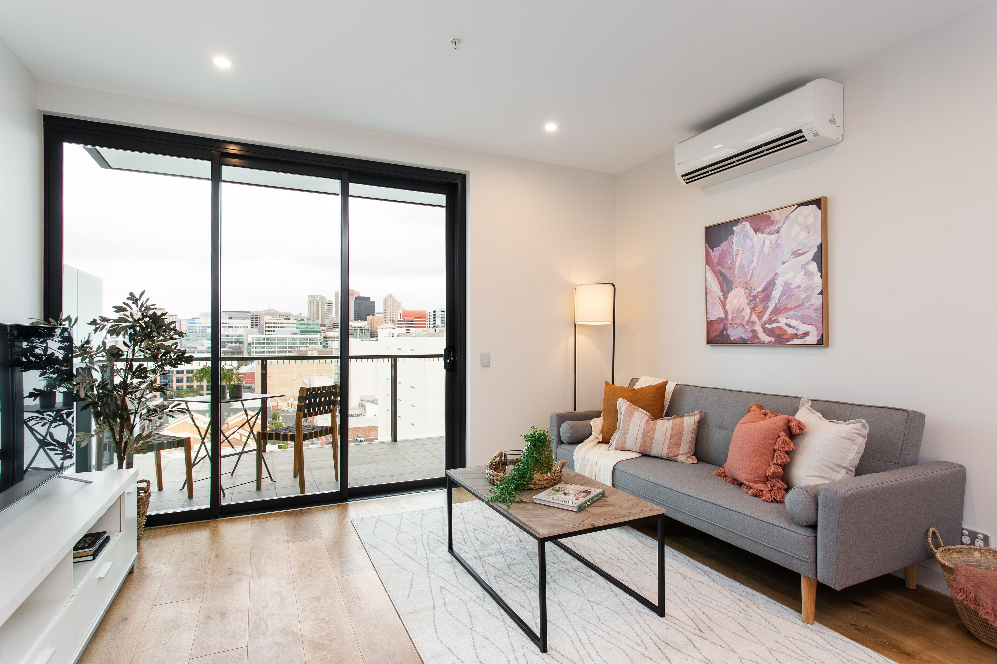 Two Bedroom Apartment With Parking | Living room | 49-inch Smart TV with digital channels, TV