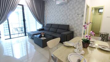 Apartment, 1 Bedroom | Living area | TV
