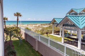 Outdoor dining - 217 Island Princess - 3 Bed 3 Bath Beachfront Condo Sleeps 8 ~FREE BEACH SVC (Fort Walton Beach)