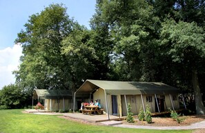 Tent | Exterior - Luxury Lodge in Twente With Meadow Views (Haaksbergen)
