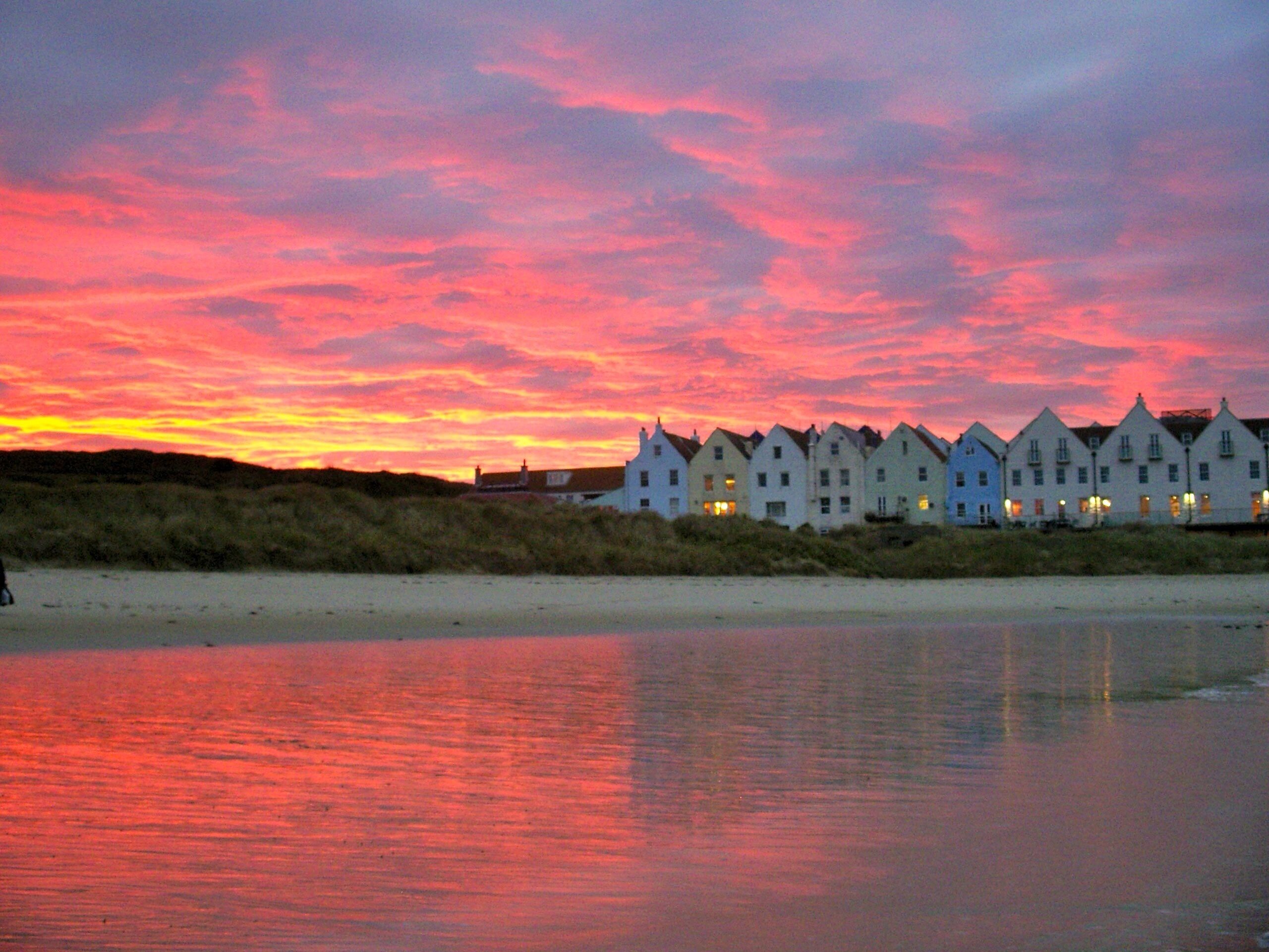 Braye beach October sunset