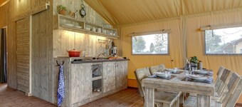 Tent Lodge With Sanitary Facilities at the Bedafse Bergen - Campsite