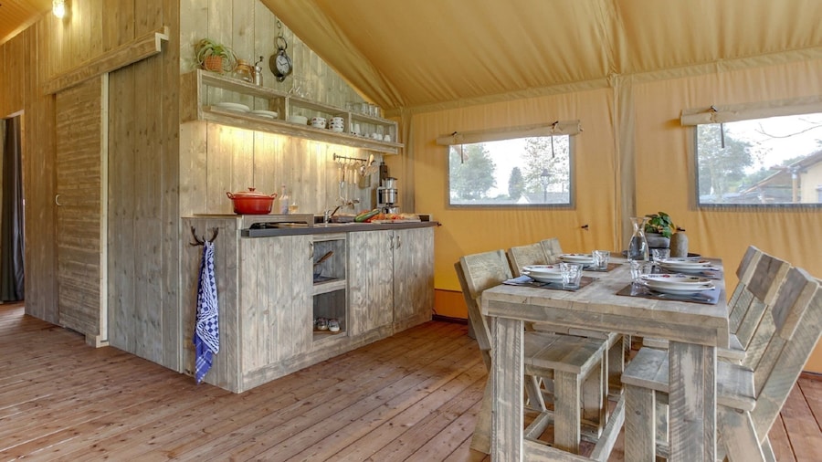 Tent Lodge With Sanitary Facilities at the Bedafse Bergen - Campsite