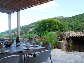 Balcony - Two Stylishly Decorated Homes on Property With Private Pool (Saint-Etienne-de-Serre)