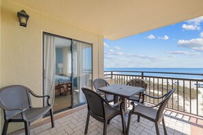 Outdoor dining - Oceanfront-202-- 3 Bedroom / 2 Bath Condo pet friendly in North Myrtle Beach (North Myrtle Beach)