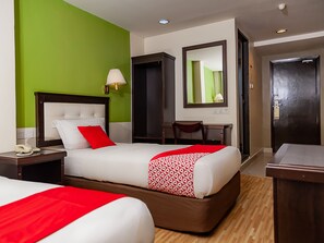 ห้องดีลักซ์ทวิน | โต๊ะทำงาน, Wi-Fi ฟรี, ผ้าปูที่นอน