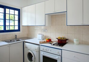 Fridge, microwave, oven, electric kettle