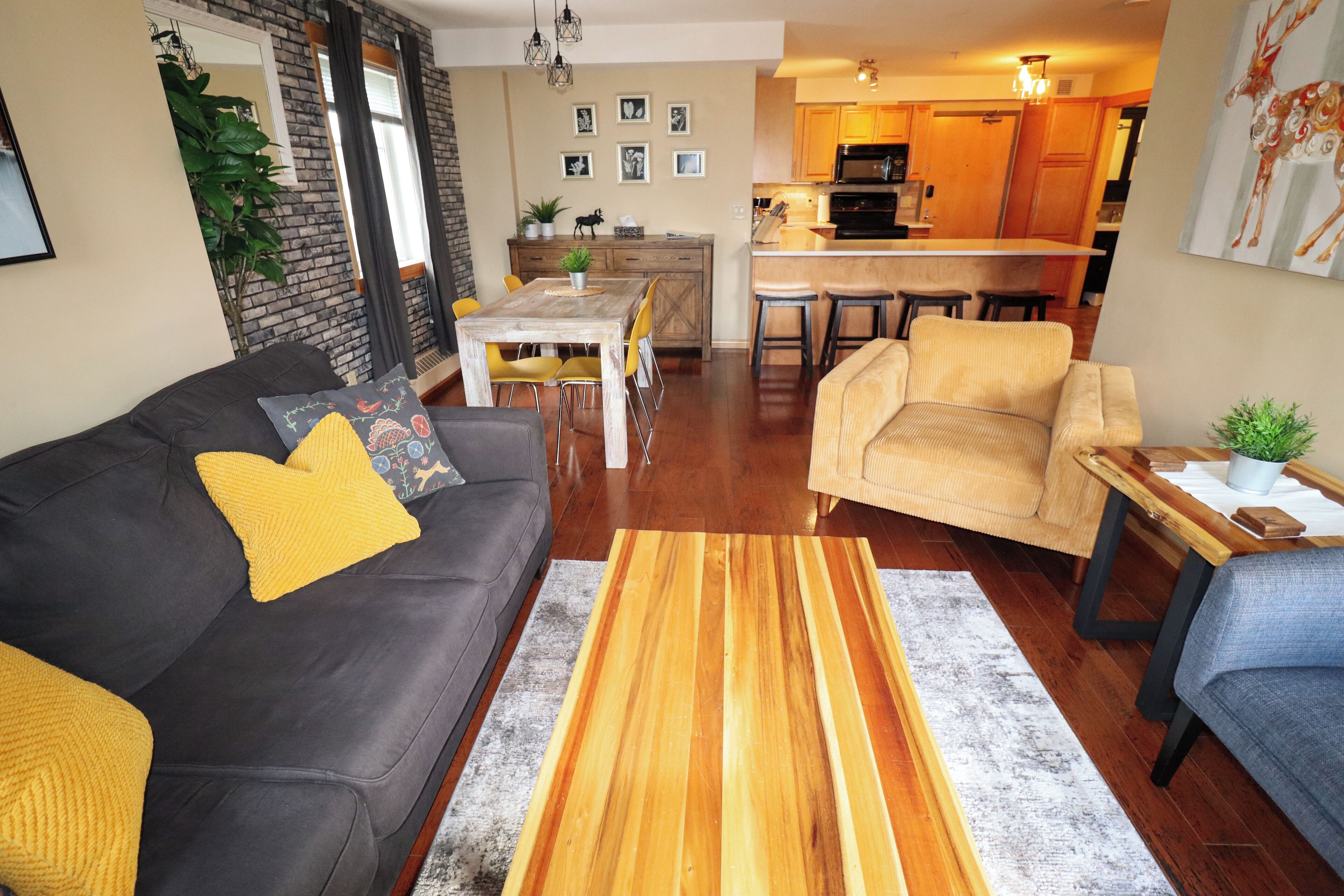 Smart TV, chimenea y libros 
