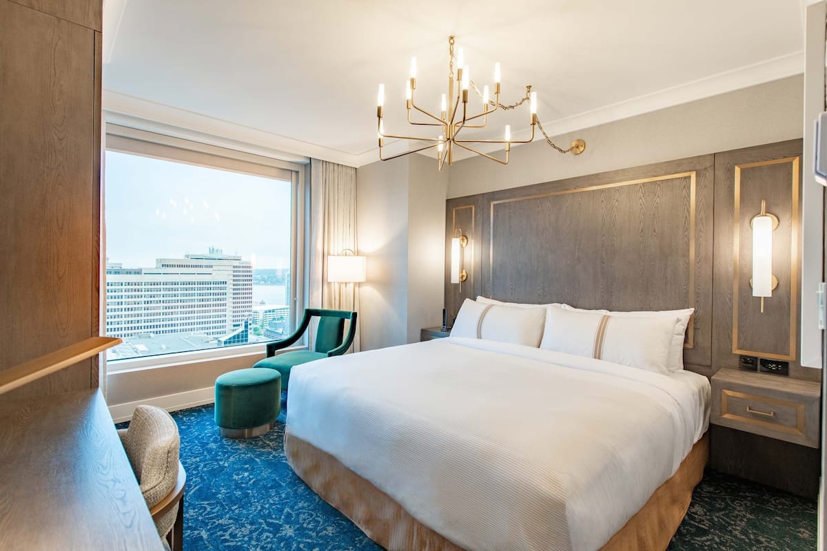 waterview room, 1 king bed | premium bedding, minibar, in-room safe, individually decorated
