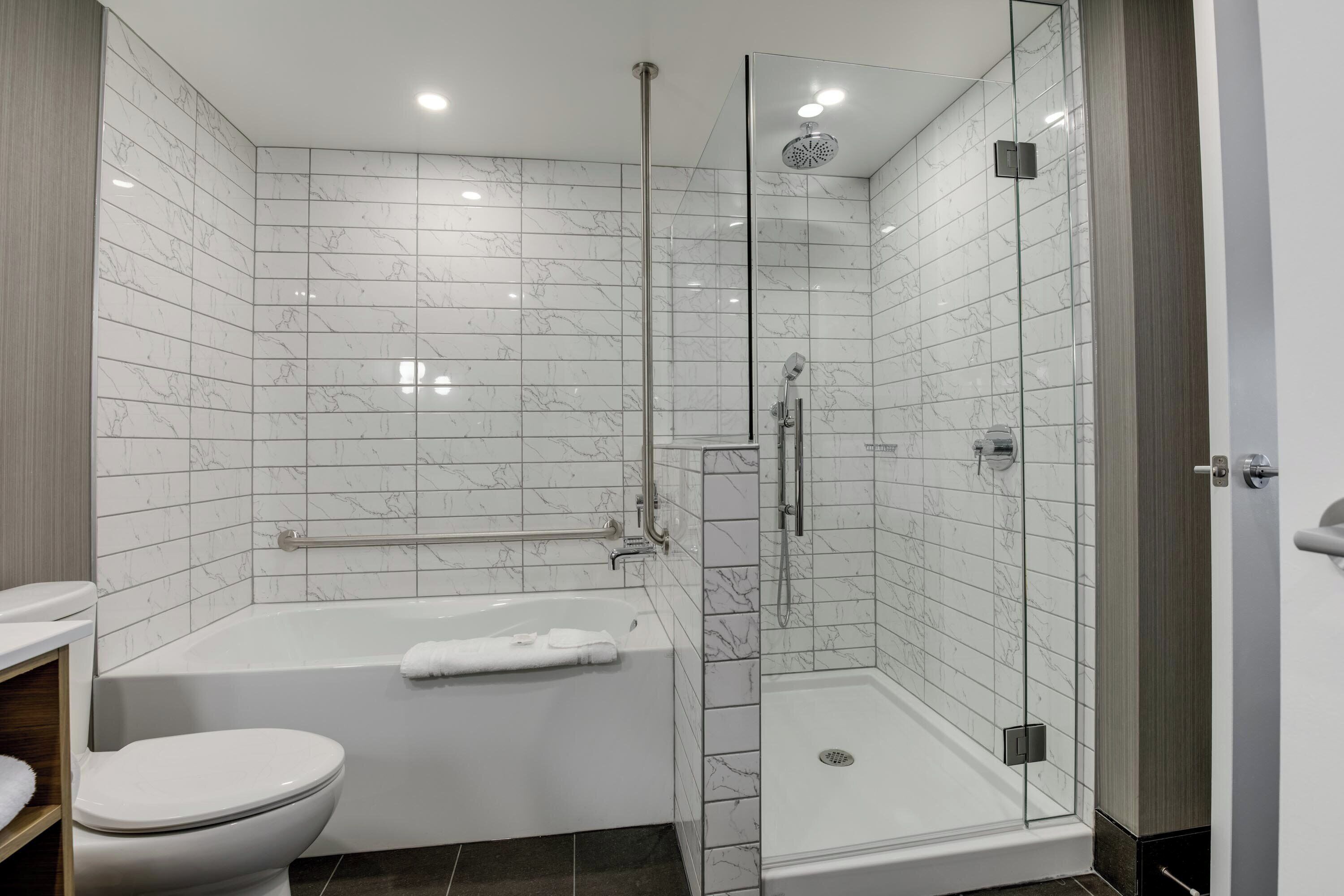 Standard Suite, 1 King Bed, Kitchen | Bathroom | Shower, rainfall showerhead, free toiletries, hair dryer