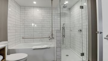 Standard Suite, 1 King Bed, Kitchen | Bathroom | Shower, rainfall showerhead, free toiletries, hair dryer