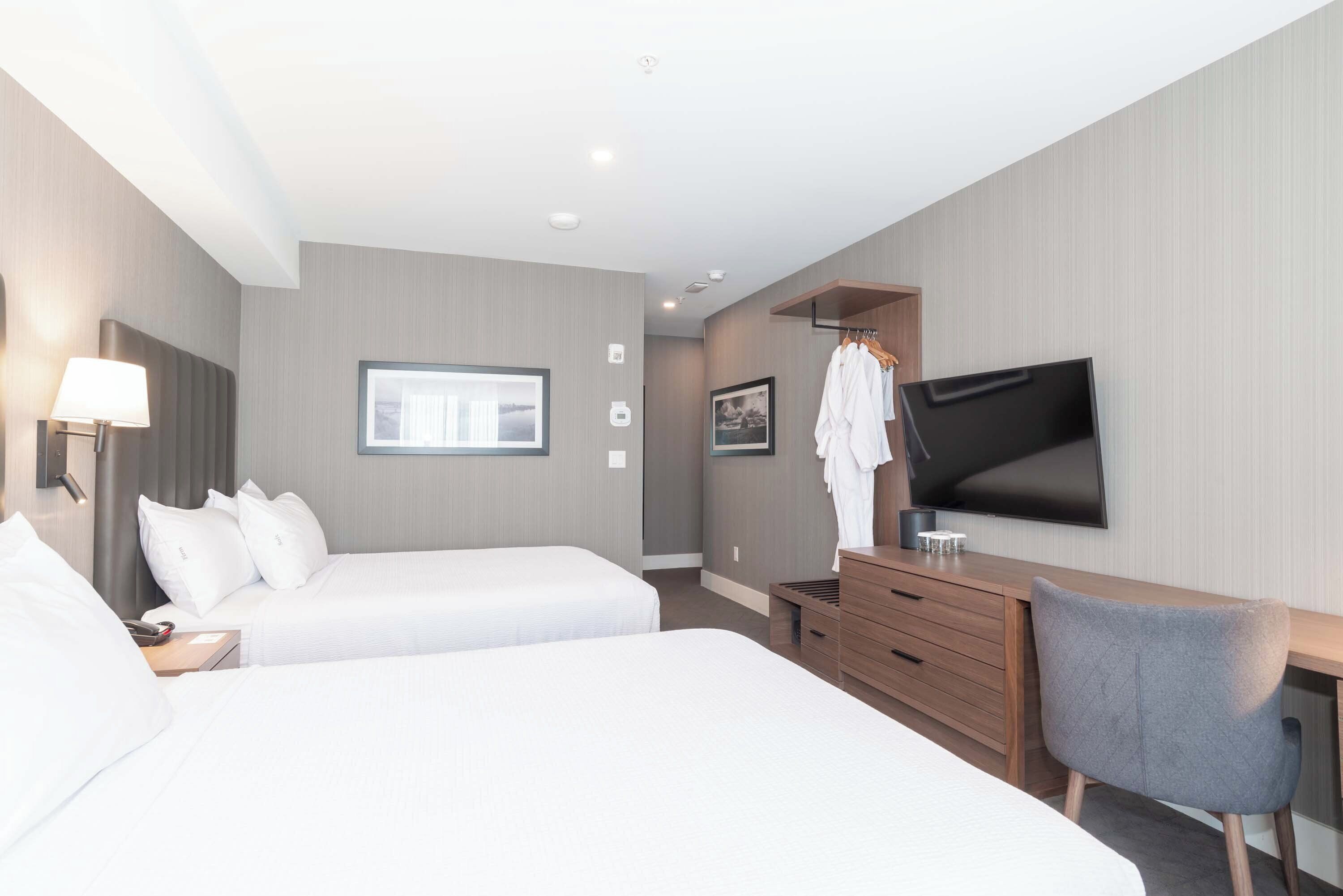 standard room, 2 queen beds | pillow-top beds, in-room safe, desk, laptop workspace