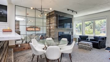 Deluxe Chalet, 2 Bedrooms (115 Cachet Crossing - No Pets Allowed) | Living area | 50-inch LED TV with digital channels, TV