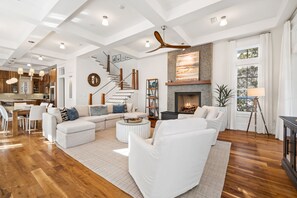 TV, DVD player, stereo