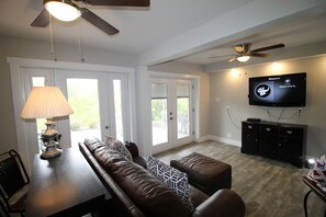 Smart TV, DVD player, books