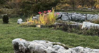 House with a magical view of the medieval village of Coursegoules. 30 min from the beaches