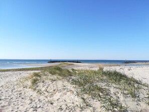 A beach with sand dunes and a clear blue sky. - 5 Star Holiday Home in Bogense (Bogense)